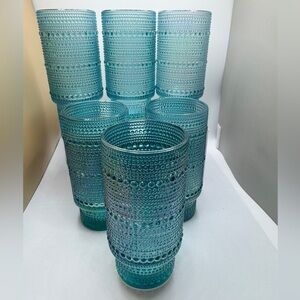 Iridescent Aqua Dotted Tumbler 16oz.  set (6) from BKLYN Steele Vo. Firm